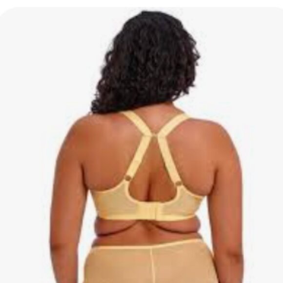 Elomi Charley Underwire Stretch Plunge Bra Yellow Lemon Fizz Size 40K - Picture 8 of 9